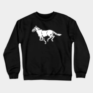 Horse Run Vintage Illustration Crewneck Sweatshirt